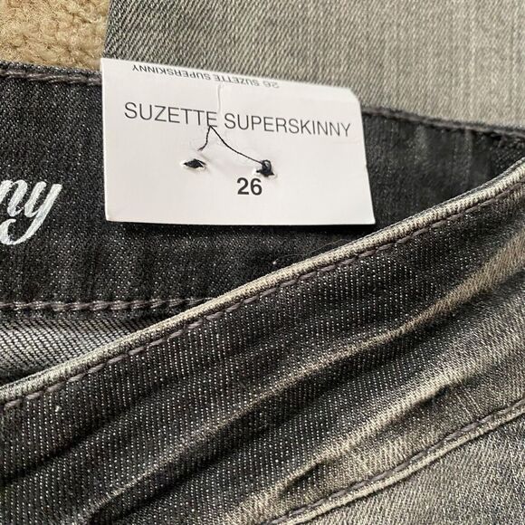 G by Guess Suzette Super Skinny Black Asphalt Wash Jeans Size 26 - Picture 13 of 14